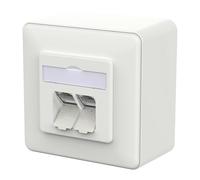 METZ CONNECT E-DAT C6A LS Barattolo a 2 porte, AP, colore: Bianco traffico