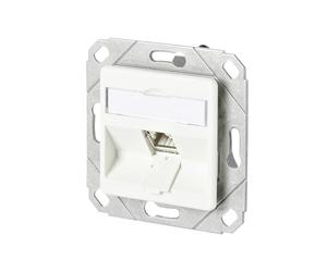 Metz Connect - Presa di rete da incasso con piastra centrale, 1 porta, colore: Bianco