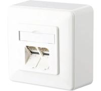 Metz Connect Presa di rete Da parete CAT 6 2 Porte Bianco puro