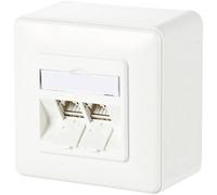 Metz Connect Presa di rete Da parete CAT 6A 2 Porte Bianco puro