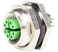 M12 BU8 371 - Presa M12, a 8 poli, angolare, montaggio su pannello posteriore