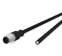 METZ CONNECT Sensore/attuatore codificato M12-ST A, estremità dritta, non schermata, 8 poli, PUR, nero, 2 m