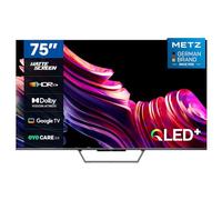 Metz Smart TV, MQE7600Z, 75", QLED, 4K, UHD, HDR 10+, Google TV, Matte Screen, Eye Care, Flicker-Free, Auto Ambient Light Sensor, HDMI, USB, Grigio