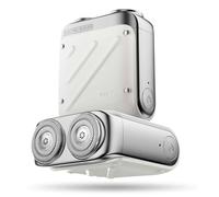 METZ Traveller - Rasoio elettrico portatile da uomo, con custodia da viaggio, rasoio bagnato e asciutto con motore da 9000 rpm, IPX7, impermeabile, batteria da viaggio, 60 giorni, colore: Bianco