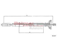 METZGER 10.317 Cavo comando, Comando frizione per VW