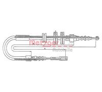 METZGER 10.4091 Cavo comando, Freno stazionamento per AUDI
