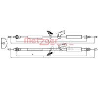 METZGER 10.5368 Cavo comando, Freno stazionamento per FORD