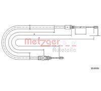 METZGER 10.6036 Cavo comando, Freno stazionamento per PEUGEOT
