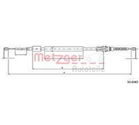 METZGER 10.6043 Cavo comando, Freno stazionamento per CITROËN,PEUGEOT