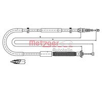 METZGER 12.0703 Cavo freno a mano