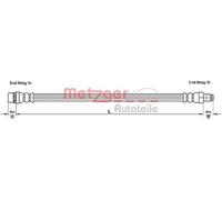 Originale METZGER Tubo Del Freno 4110261 Per Peugeot