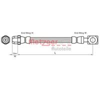 METZGER 4111436 Flessibile del freno per MINI