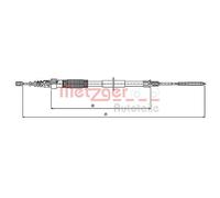 Metzger Cavo Freno a Mano Posteriore Sinistro per VW Golf 2