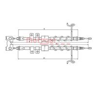 Metzger Posteriore Cavo Freno Mano per Ford Tourneo Transit