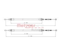 Metzger Posteriore Cavo Freno Mano per Smart Fortwo