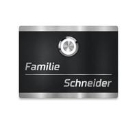 Metzler® campanello acciaio inox con LED e targa nome personalizzabile nero RAL 9005 IP67 durevole e impermeabile montaggio flessibile pulsante retroilluminato per porta esterna 11x8 cm