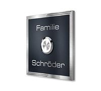 Metzler® campanello da esterno con LED e targa nome personalizzabile antracite RAL7016 IP67 resistente alle intemperie montaggio incasso 11x11 cm inox 19 mm facile installazione 10 anni ricambi