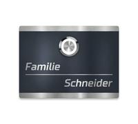 Metzler® campanello da esterno con LED retroilluminato e targa incisa personalizzata antracite RAL 7016 IP67 resistente alle intemperie installazione facile 10 anni disponibilità ricambi