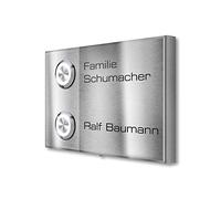 Metzler campanello da parete acciaio inox doppio pulsante LED IP67 incisione personalizzata piastra satinata montaggio a parete facile design moderno resistente intemperie 10 anni disponibilità ricamb