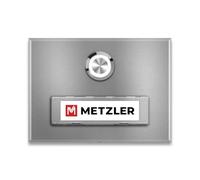 Metzler® campanello da parete con targa RENZ e LED opzionale grigio alluminio opaco resistente agli agenti atmosferici e acidi facile da montare su fili 6-12V AC/DC pulsante esterno