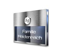 Metzler campanello esterno acciaio inox LED integrato e incisione 3D personalizzabile impermeabile IP67 placca acrilico antigraffio visibile al buio 110x80 mm 10 anni di disponibilità ricambi