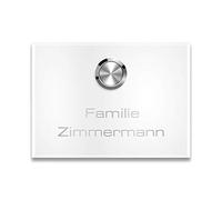 Metzler campanello wireless acciaio inox bianco resistente intemperie incisione laser personalizzabile installazione facile lunga portata fino a 150 m design elegante per esterni 10 anni ricambi Metzl