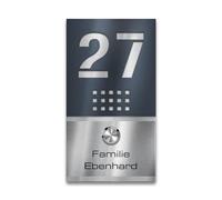 Metzler campanello wireless acciaio inox V2A pulsante esterno e targhetta incisa personalizzabile antracite RAL 7016 IP67 impermeabile portata 200 m batteria 12 V inclusa suono regolabile 50 melodie