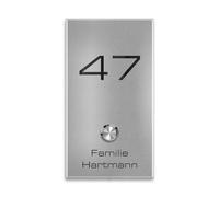 Metzler campanello wireless esterno alluminio grigio RAL 9007 pulsante inox IP67 incisione laser personalizzata nome numero civico illuminazione led blu batteria inclusa montaggio a parete lunga durat