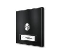 Metzler® campanello wireless esterno trasmettitore radio integrato e targhetta nome intercambiabile Nero intenso RAL 9005 portata 150 m batteria 12-15 mesi spessore 11 mm compatto moderno robusto