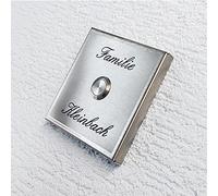 Metzler campanello wireless in acciaio inox - campanello quadrato senza fili - lunga portata - con incisione e kit di fissaggio - dimensioni: 10 x 10 cm