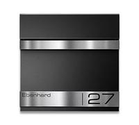 Metzler Cassetta delle lettere di alta qualità con scomparto per giornali, colore nero, cassetta postale personalizzata con targhetta per nome, cassetta delle lettere da parete in acciaio inox V2A con