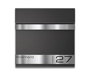 Metzler Cassetta delle lettere esclusiva in Eisglimmer Stencil - con scomparto per giornali - Cassetta delle lettere da parete con targhetta in acciaio inox V2A - Verniciatura a polvere in DB703