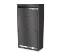 Metzler cassetta postale acciaio antiruggine lettere e pacchi vano 25x17,5x10 cm serratura cilindro 2 chiavi montaggio parete o autoportante finitura ferro glimmer ricambi 10 anni resistente intemperi