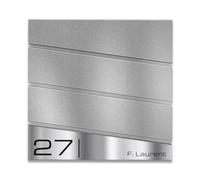Metzler Cassetta Postale Bianca RAL 9016 Neumann - Cassetta da Parete con Portagiornali - Targhetta Nome in Acciaio Inox V2A - 37 × 37 × 10,5 cm