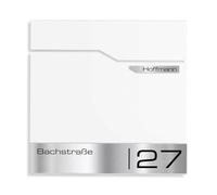 Metzler Cassetta Postale da Parete Thobe Grigio Metallizzato DB 703 - Design premium con targhetta nominativa in acciaio inox V2A - Con vano portagiornali - 37 × 37 × 10,5 cm