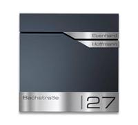 Metzler Cassetta postale doppia Antracite RAL 7016 per 2 famiglie con portagiornali e numero civico - 2 targhette in acciaio inox incise al laser - impermeabile e anticorrosione | Albrecht