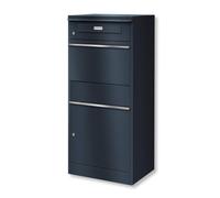 Metzler cassetta postale e box pacchi XXL da esterno, acciaio verniciato a polvere, colore grigio antracite RAL 7016, con targhetta del nome intercambiabile - Bispo RE
