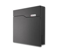 Metzler Cassetta postale grigio scuro DB 703 Eisenglimmer con portagiornali e targhetta nome - Cassetta postale murale in acciaio inox verniciato, impermeabile e resistente alle intemperie - Siebert2