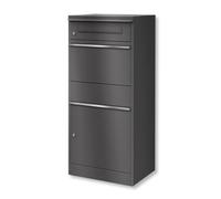 Metzler cassetta postale pacchi esterna acciaio zincato Ferro Glimmer DB 703 impermeabile antiruggine capienza M 37,5 x 13,5 x 30 cm chiusura con chiave installazione facile ricambi 10 anni contactles