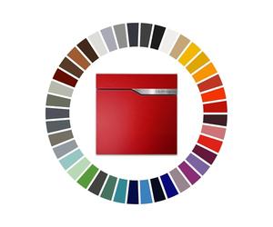 Metzler cassetta postale personalizzata in colore RAL a scelta - modello Ebenhard con targhetta incisa in acciaio inox V2A - buca lettere da parete con vano giornali - 37 x 37 x 10,5 cm