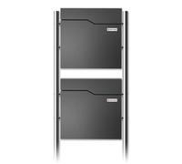 Metzler Cassetta postale su piedistallo per 2 famiglie DB703 effetto ferro micaceo - Cassetta postale doppia autoportante con piedini in acciaio inox e targhetta nominativa intercambiabile