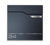 Metzler Esclusiva cassetta delle lettere in antracite RAL 7016 Hoffmann - Cassetta delle lettere da parete con targhetta in acciaio inox V2A, cassetta postale con scomparto per giornali, dimensioni
