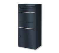 Metzler Scatola per pacchi con cassetta postale - Cassetta delle lettere per esterni in acciaio verniciato RAL 7016 grigio antracite con vano pacchi, antiruggine e impermeabile - Modello Bispo