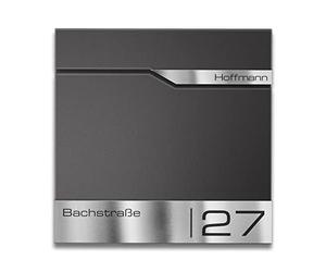 Metzler Siebert DB703 - Cassetta delle lettere moderna, in ferro con targhetta in acciaio inox, con serratura e scomparto per i giornali, cassetta postale con scomparto per giornali