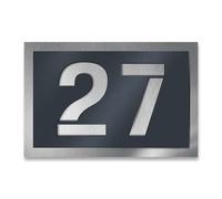 Metzler targa numero civico acciaio inox spazzolato antracite RAL 7016 incisione in rilievo personalizzabile 38 x 26,4 cm resistente alle intemperie design moderno per esterni Made in Germany
