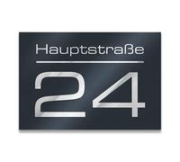 Metzler targa numero civico personalizzata incisione laser antracite RAL7016 resistente ai raggi UV e intemperie superficie opaca antigraffio targhetta casa moderna 250 x 175 mm