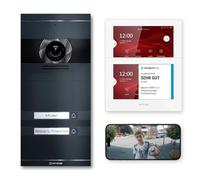 Metzler VDM10 - Videocitofono 2.0, set completo, con targhetta identificativa sostituibile, collegamento a 2 fili, citofono con telecamera HD per 2 case familiari, app per smartphone, in acciaio inox