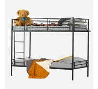 MEUBLE COSY Letto a castello a 2 posti, 90 x 190 cm, telaio per letti in metallo, per bambini adulti, stile industriale, nero