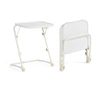 MEUBLE COSY Scrivania Pieghevole Tavolino da Letto Altezza Regolabile Tavolo da Caffè Senza montaggio per Ufficio Soggiorno Camera da Letto Studio con Porta Bicchiere, Bianco