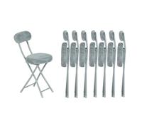 MEUBLE COSY Set di 8 Sedia da Ufficio, Faux Pelliccia, Grigio, 30x45x75cm